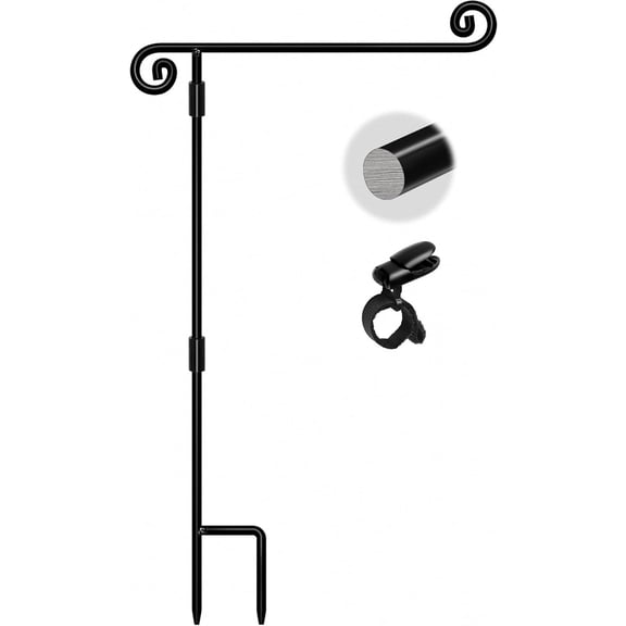 Garden Flag Stand,Sturdy Holder Pole for Outside House,Yard Flags with one Tiger Clip,Yard Banner Holiday Decorations Outdoor Lawn