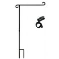 thumbnail image 1 of Garden Flag Stand Wrought Iron Pole | Weather-Resistant Sturdy Holder | Easy Install 3-Piece Design | Rustproof Black Finish | Fits 12.5 x 18 Inch Mini Flags | Includes Clip & S-Hook, 1 of 7