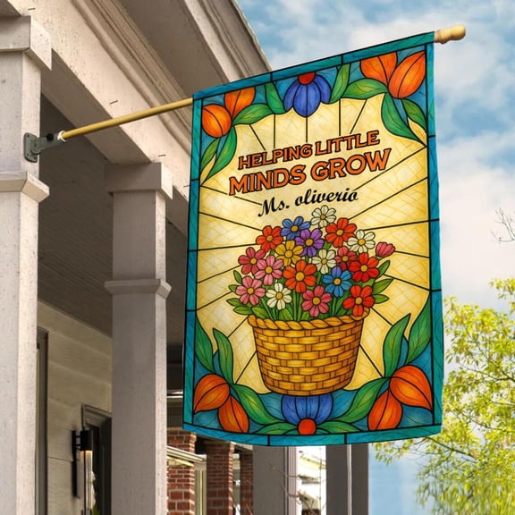 Garden Flag Teacher Wildflower Appreciation Gift Classroom Seasonal Porch Display, 12x18 POLE NOT INCLUDED