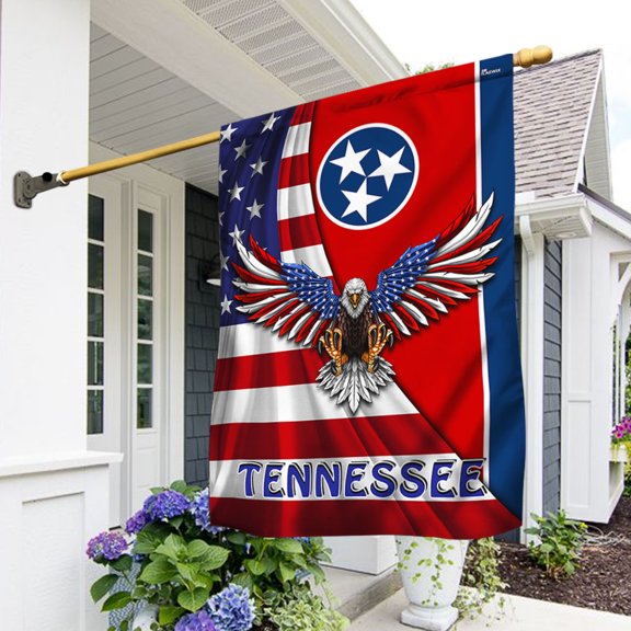 Garden Flag Tennessee with eagle image, State Patriot, 12x18 POLE NOT INCLUDED