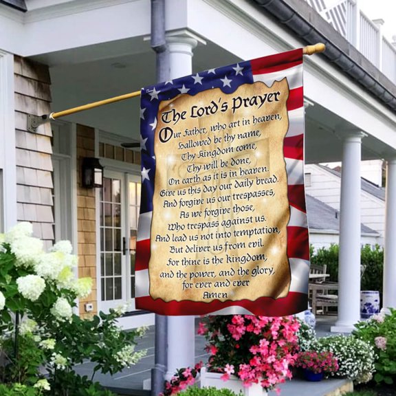 Garden Flag The Lord's Prayer, Scriptural, 12x18 POLE NOT INCLUDED