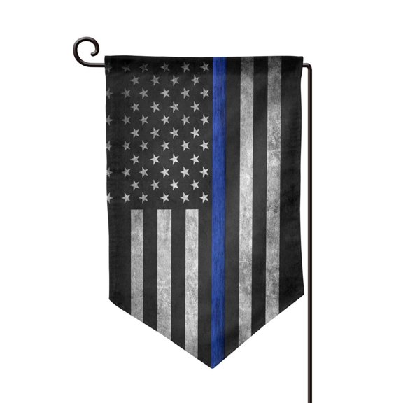 Garden Flag Thin Blue Line Flag Pattern Double Sided Small Yard Holiday Garden Flag for Outside Decor 12.5x18 Inch Sharp Corner