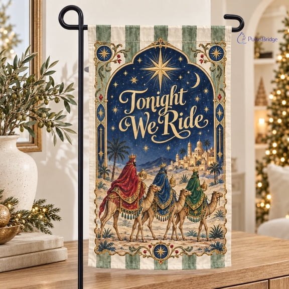Garden Flag Three Wise Men Nativity Polyester Yard Decor for Christmas