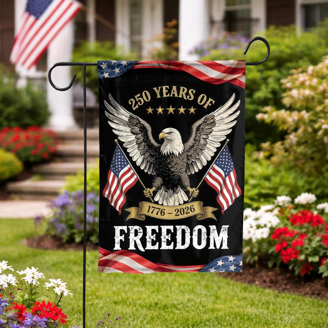 Garden Flag USA 250th Anniversary 250 Years America 1776 V104, 12x18 POLE NOT INCLUDED
