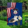 thumbnail image 1 of Garden Flag Utah State Seagull Bird and Sego Lily, State Botanical, 12x18 POLE NOT INCLUDED, 1 of 5