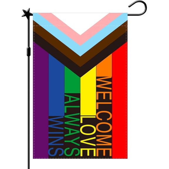 Garden Flag Vertical Double Sided LGBT Rainbow Flag Wall Hanging Yard Outdoor Decor Flags 12x18 In