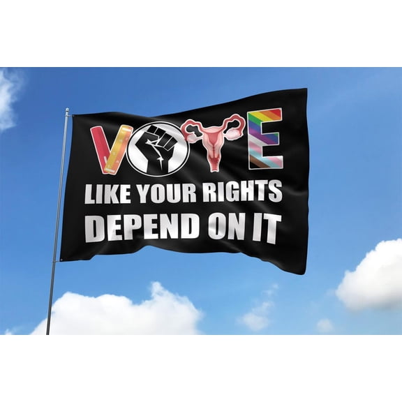 Garden Flag Vote Like Your Rights Depend On It Civic Message Outdoor Decoration, 12x18 POLE NOT INCLUDED