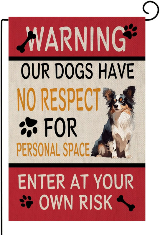 LHMUYU Gartenflagge – 'Our Dogs Have No Respect For Personal Space', Doppelseitig, 30,5 X 45,7 Cm, Polyester