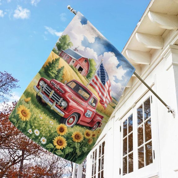 Garden Flag Water Color Spring Summer Entry Porch Decoration, 12x18 POLE NOT INCLUDED