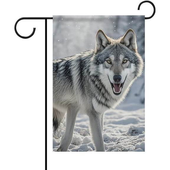 Garden Flag Welcome Garden Flags Howling Wolf 12x18 Inch Double Sided Outdoor Decorative Yard Flag for Spring Summer Fall Winter, Farmhouse House Porch Decor
