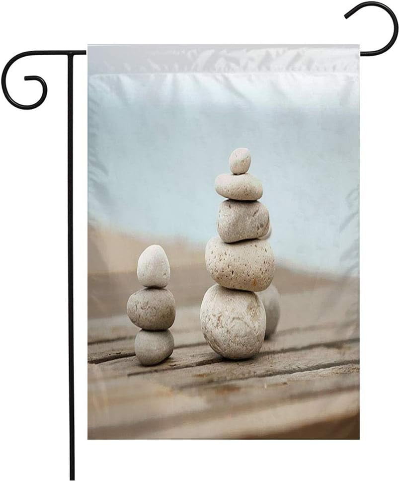Garden Flag Welcome Flag Therapy Peaceful Zen Ocean Stones Sand Stone ...