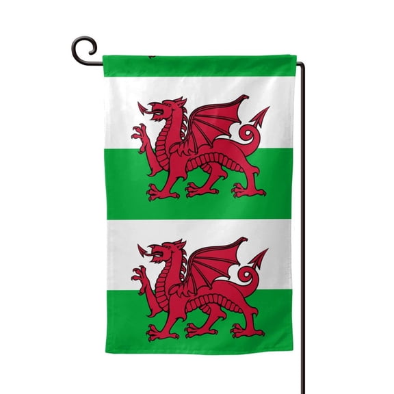 Garden Flag Welsh Flag Double Sided Small Yard Holiday Garden Flag for Outside Decor 12.5x18 Inch Square