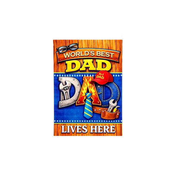 Garden Flag, World’S Best Dad Themed Double Sided Fall House Flag for Outdoor Porch Yard Garden Holiday Decor, 12 X 18 Inch, 1 Piece