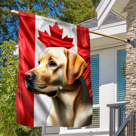 Garden Flag Yellow Labrador Dog Canadian, National Pet, 12x18 POLE NOT INCLUDED