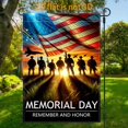 thumbnail image 1 of Garden Flag, a patriotic military garden flag for Memorial Day, measures 12x18 inches and features a double-sided 2D design. It is a solemn and dignified patriotic military-themed garden flag, making, 1 of 6