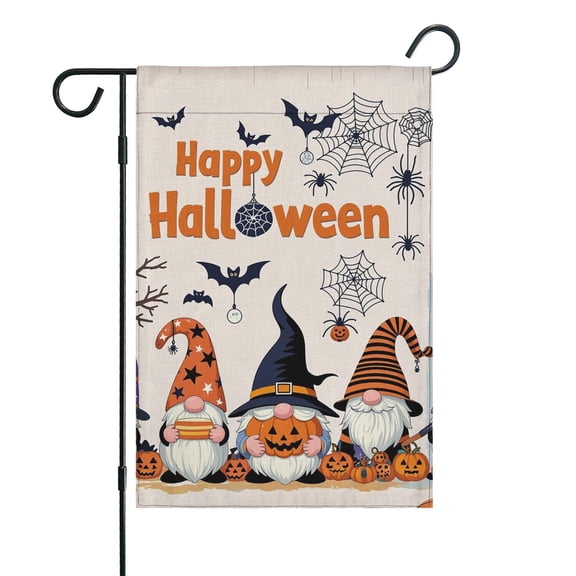Garden Flags 12x18 Inch Halloween Garden Flag Double-Sided Haunted House Ghost Pumpkin Bats Fall Yard Sign Outdoor Holiday Banner for Porch Lawn Decoration
