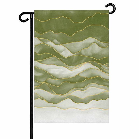 Garden Flags Abstract Beach Wace Garden Flag Double Sided Welcome Flag Geometric Green Yard Flags for Outdoor Backyard Lawn Porch Deck Patio Decor 12x18 Inch