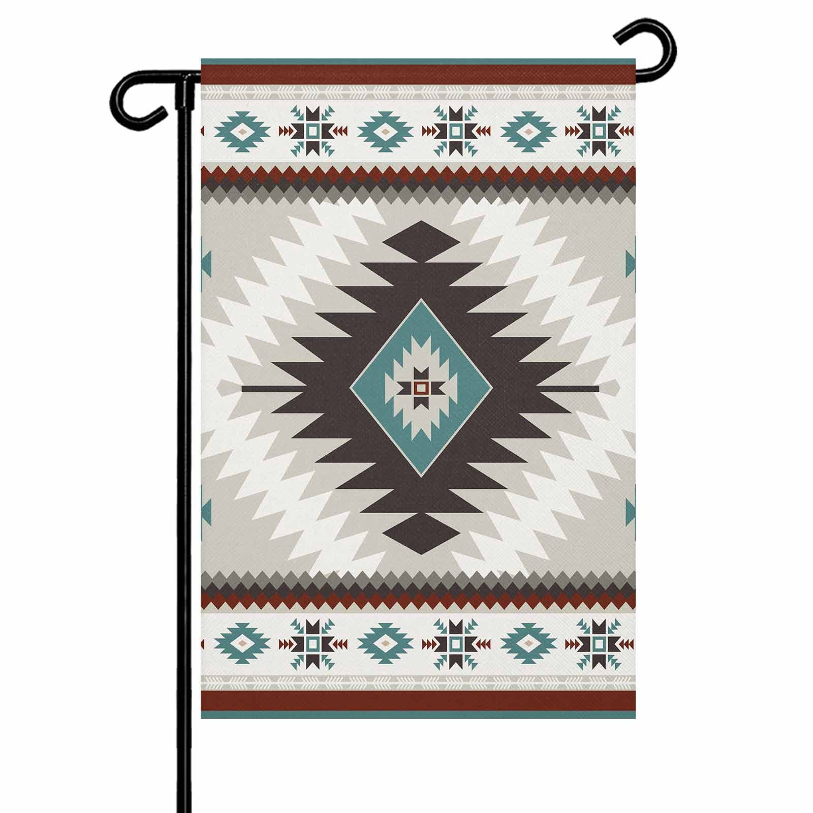 Garden Flags Brown Bohemian Garden Flag Double Sided Welcome Flag Aztec ...