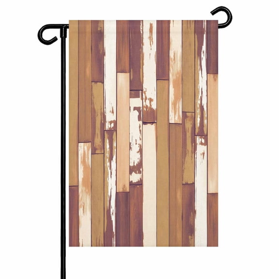 Garden Flags Brown Wood Grain Garden Flag Double Sided Welcome Flag Retro Rustic Wooden Plank Yard Flags for Outdoor Backyard Lawn Porch Deck Patio Decor 12x18 Inch