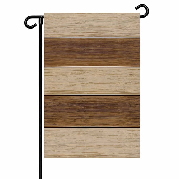 Garden Flags Brown Wood Grain Garden Flag Double Sided Welcome Flag Rustic Retro Wooden Plank Yard Flags for Outdoor Backyard Lawn Porch Deck Patio Decor 12x18 Inch