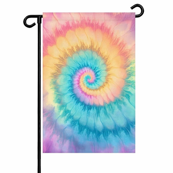 Garden Flags Colorful Tie Dye Garden Flag Double Sided Welcome Flag Boho Tribal Style Yard Flags for Outdoor Backyard Lawn Porch Deck Patio Decor 12x18 Inch