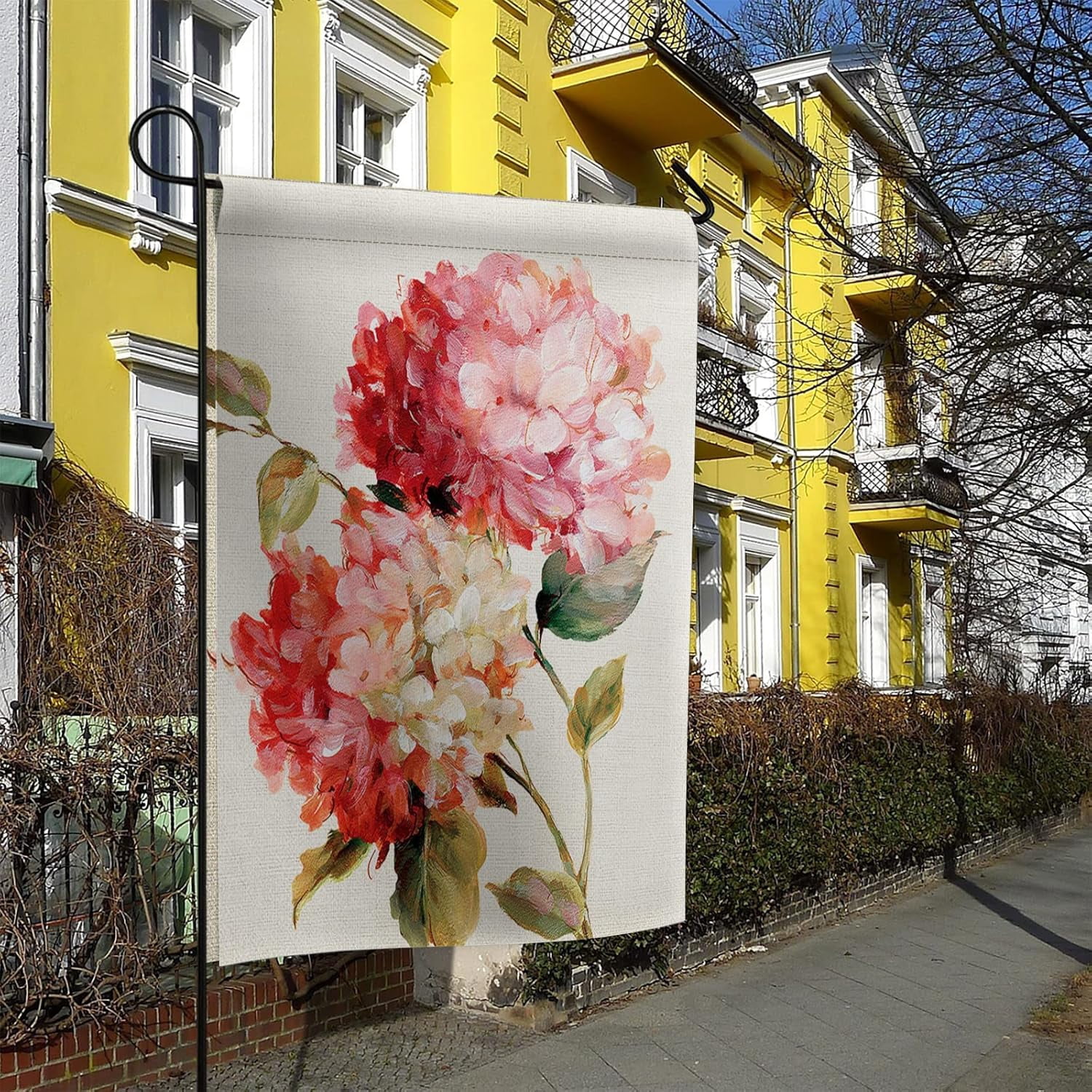Garden Flags, Floral Hydrangea Garden Flag, Yard Decorations Outdoor ...