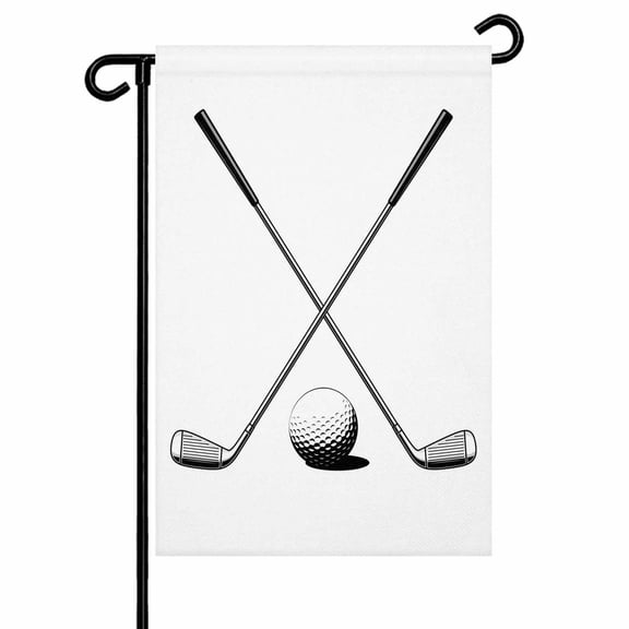 Garden Flags Golf Ball Club Garden Flag Double Sided Welcome Flag Game Sports Yard Flags for Outdoor Backyard Lawn Porch Deck Patio Decor 12x18 Inch