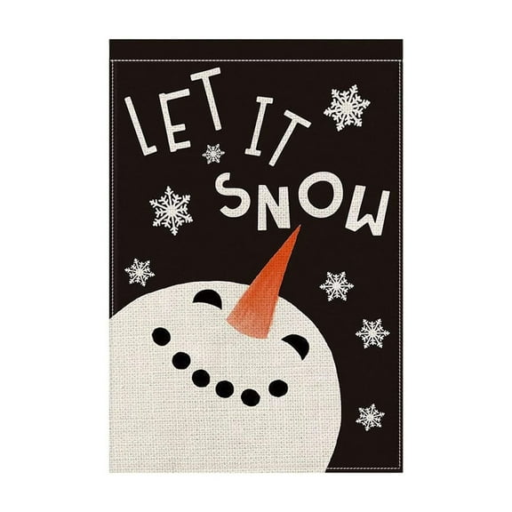 White White Christmas Garden Flag Outdoor Decoration For Yard Lawn Party Background Festive Holiday Banner