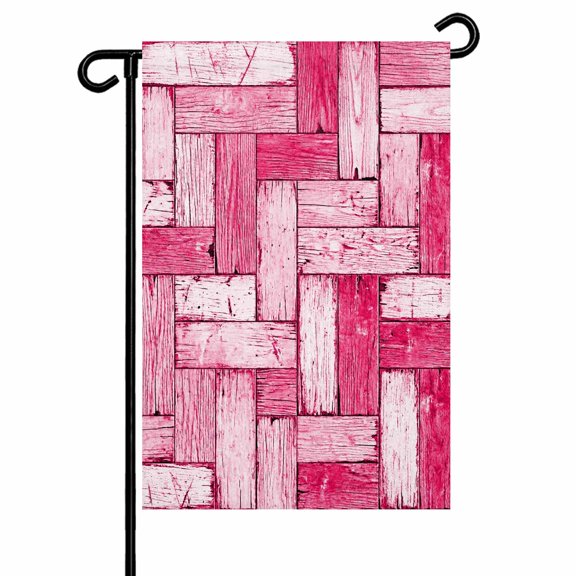 Garden Flags Pink Wood Grain Garden Flag Double Sided Welcome Flag Rustic Wooden Plank Yard Flags for Outdoor Backyard Lawn Porch Deck Patio Decor 12x18 Inch