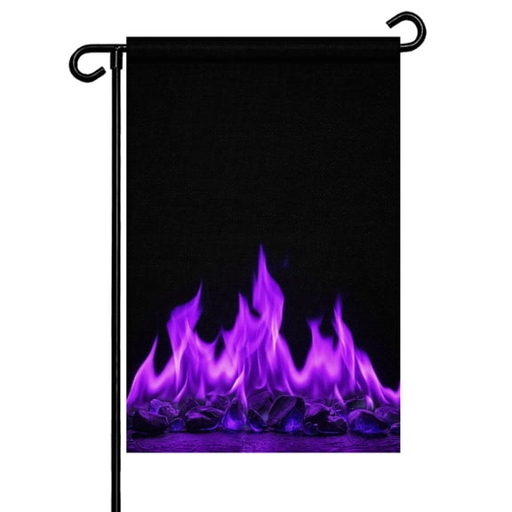 Garden Flags Purple Flames Garden Flag Double Sided Welcome Flag Burning Embers Ethereal Fire Yard Flags for Outdoor Backyard Lawn Porch Deck Patio Decor 12x18 Inch