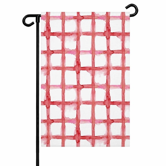 Garden Flags Red Buffalo Plaid Garden Flag Double Sided Welcome Flag Check Striped Yard Flags for Outdoor Backyard Lawn Porch Deck Patio Decor 12x18 Inch