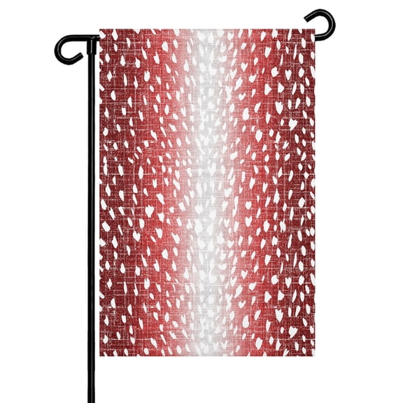 Garden Flags Red Dots Linen Garden Flag Double Sided Welcome Flag Ombre Fawn Spots Pattern Yard Flags for Outdoor Backyard Lawn Porch Deck Patio Decor 12x18 Inch