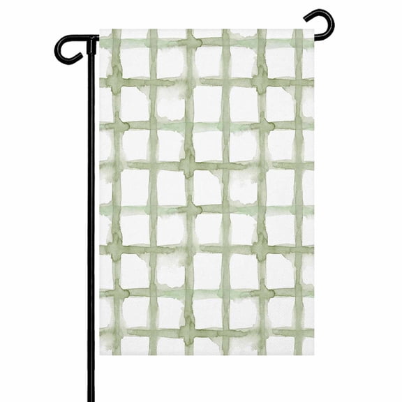 Garden Flags Sage Green Buffalo Plaid Garden Flag Double Sided Welcome Flag Check Striped Yard Flags for Outdoor Backyard Lawn Porch Deck Patio Decor 12x18 Inch