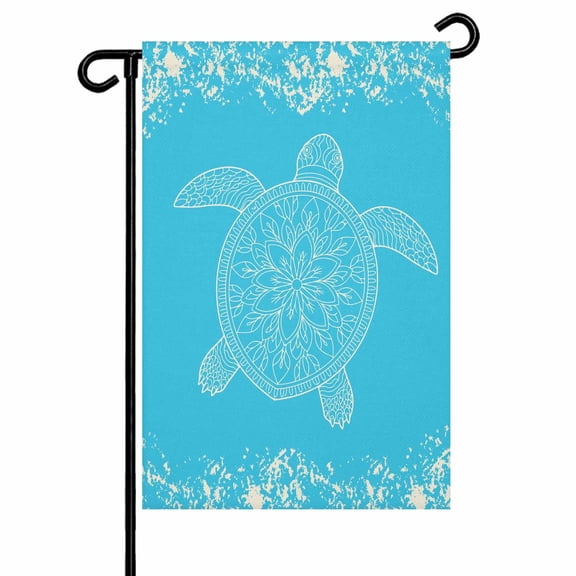 Garden Flags Teal Turtle Garden Flag Double Sided Welcome Flag Ocean Marine Life Yard Flags for Outdoor Backyard Lawn Porch Deck Patio Decor 12x18 Inch