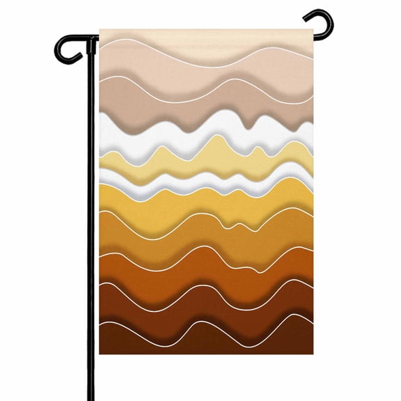 Garden Flags Yellow Beach Waves Garden Flag Double Sided Welcome Flag Abstract Lines Yard Flags for Outdoor Backyard Lawn Porch Deck Patio Decor 12x18 Inch
