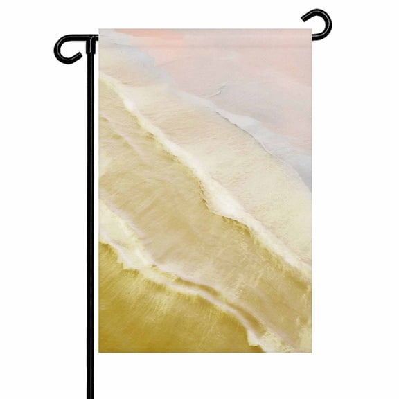 Garden Flags Yellow Ocean Waves Garden Flag Double Sided Welcome Flag Ombre Beach Spray Yard Flags for Outdoor Backyard Lawn Porch Deck Patio Decor 12x18 Inch