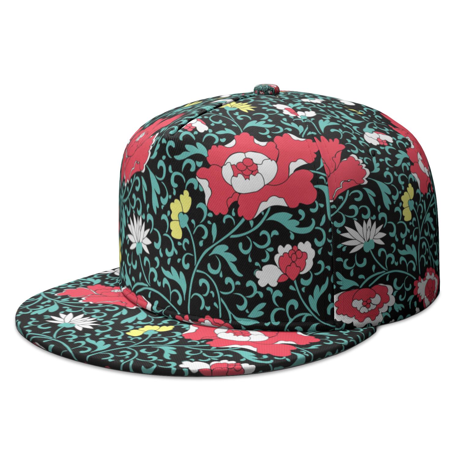 Garden Floral Baseball Cap – Tropical Leaves Flat Visor Hat Garden Floral Baseball Cap – Tropical Leaves Flat Visor Hat