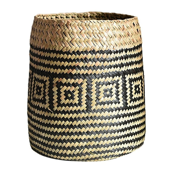 Garden Flower Pot Laundry Basket Wicker Baskets Handmade Planter Natural Seagrass Creative Foldable Storage Home Decor