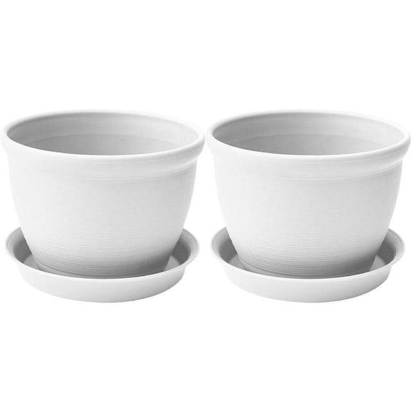 Garden Flower Pot Set of Two with Bottom Holder for Plants 14cm x 10cm x 10cm