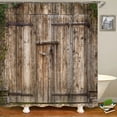 thumbnail image 1 of Garden Flower Wall Shower Curtain Antique Retro Wooden Door Bathroom Decor Bath Curtain Polyester Fabric Bathroom Accessories, 1 of 5