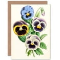 thumbnail image 1 of Garden Flowers Andrews Pansies Fancy Greetings Card Plus Envelope Blank inside, 1 of 3