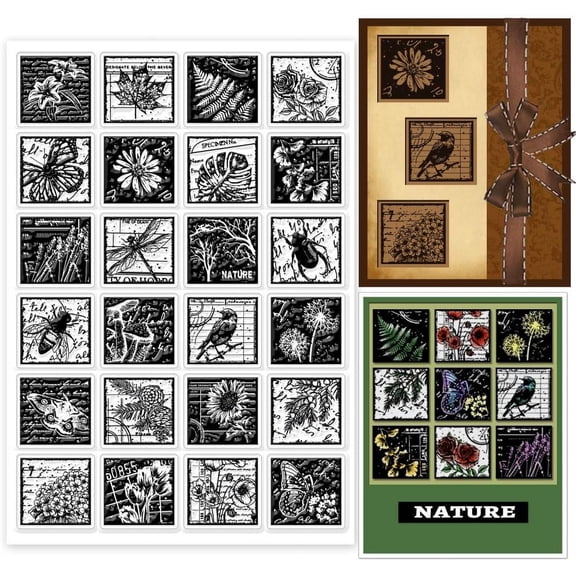 Garden Flowers Clear Stamps for DIY Scrapbooking 21x15cm Dragonfly Silicone Clear Stamp Seals Transparent Stamps for Cards Making Journal Decor DIY