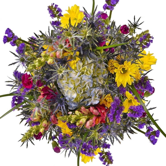 Garden Flowers Mixed Bouquet 10 Pack of Red, Yellow, Purple, White Farm Direct Fresh Cut Flowers by Bloomingmore