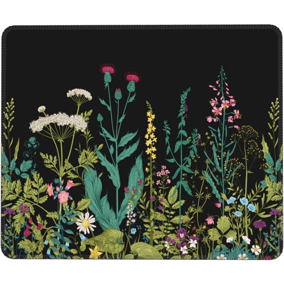 Garden Flowers Mouse Pad,Small Mouse Pad with Stitched Edge for Gaming, Mouse Mat Square Waterproof Mouse Pad Non Slip Rubber Base Landscape Mousepads for Office Laptop, 10"X8" Inch