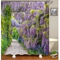 thumbnail image 1 of Garden Flowers Rural landscape Fabric Shower Curtain Bathroom Curtains Scenery Waterproof Bath Screen with 12, 1 of 5
