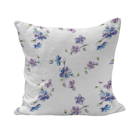 Garden Fluffy Throw Pillow Cushion Cover, Bridal Romantic Flowers Gentle Buds Bouquet Corsage Wedding Celebration Art, Rectangle Accent Pillow Case, 36" x 16", Purple Blue Pink, by Ambesonne
