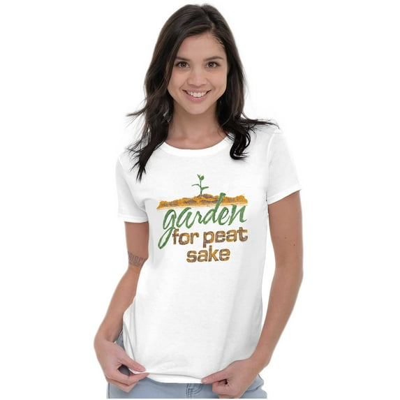 Garden For Peat Sake Funny Humor Womens Slim Fit Graphic Tee Brisco Brands L