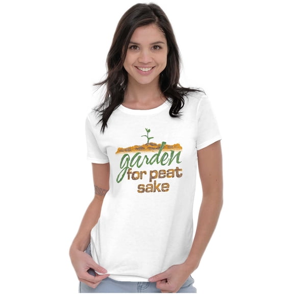 Garden For Peat Sake Funny Humor Womens Slim Fit Graphic Tee Brisco Brands S