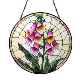 Garden Foxglove Blossom Glass Suncatcher Hanging Window Soft Floral Decoration Gift