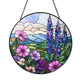 Garden Foxglove Glass Style Window Hanging – Home Decor_1